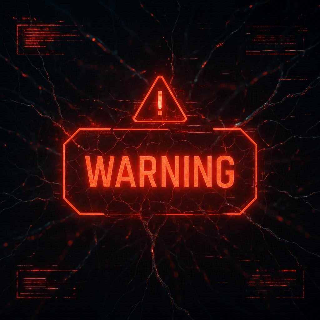 A red-glowing AI network with fractured neural connections, symbolizing the dangers of Shadow AI in production